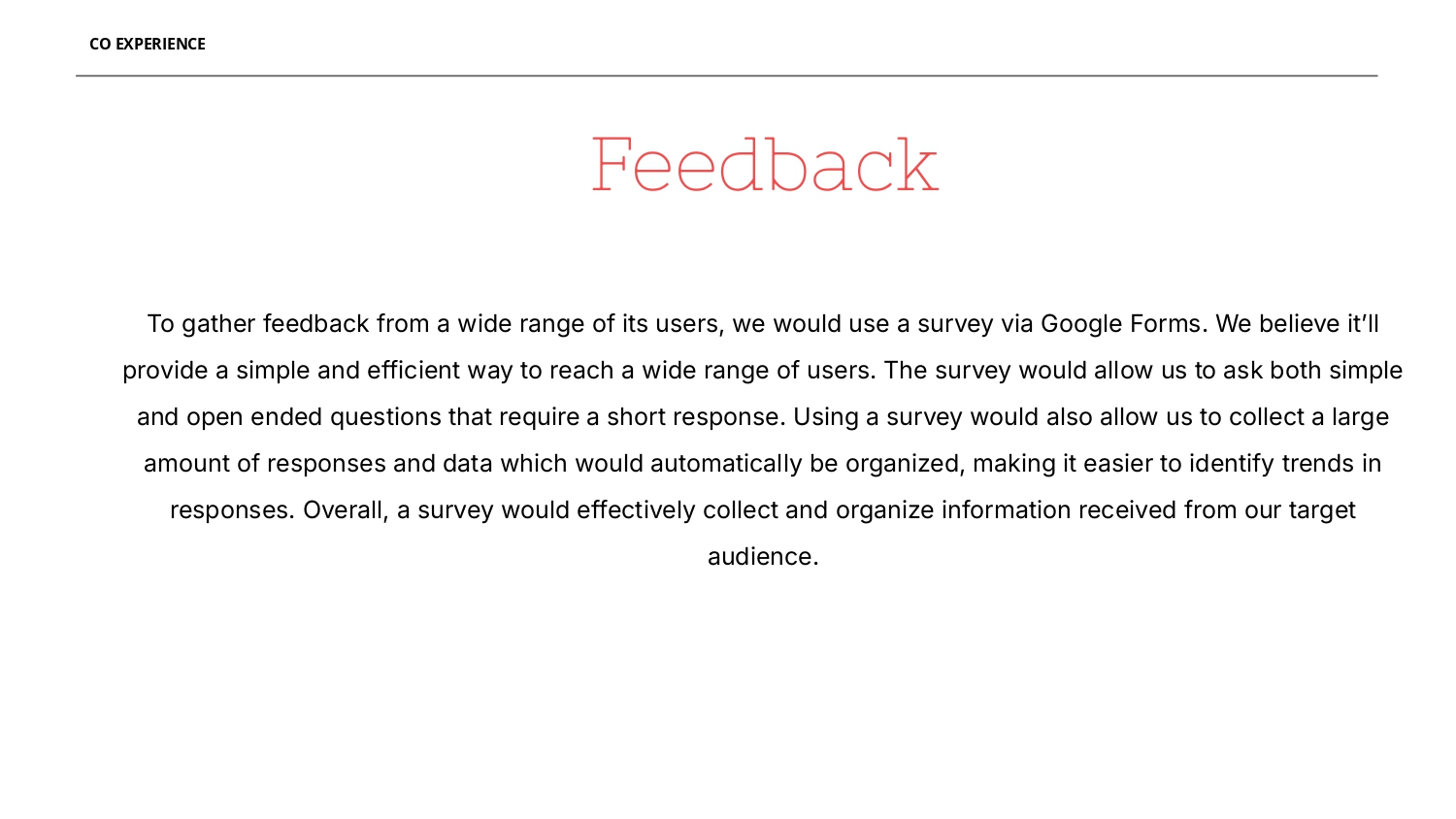 Feedback Method